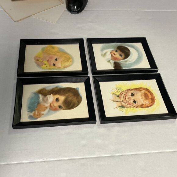 Vintage Francis Hook‎ Northern Mills Tissue Girls Original Prints 1960s 4 Framed - Picture 4 of 13